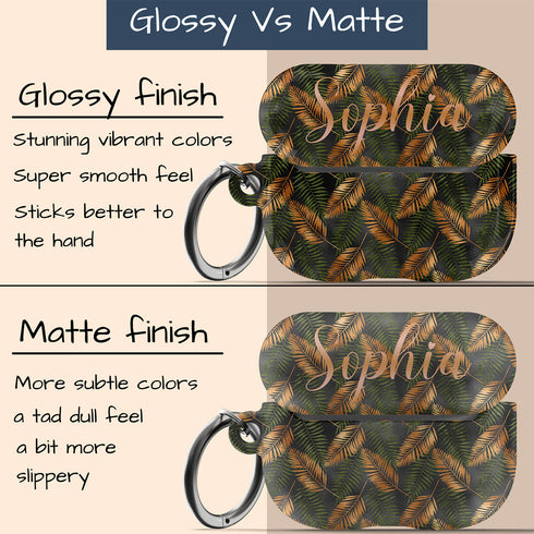 Golden Leaves Custom Name AirPods Case